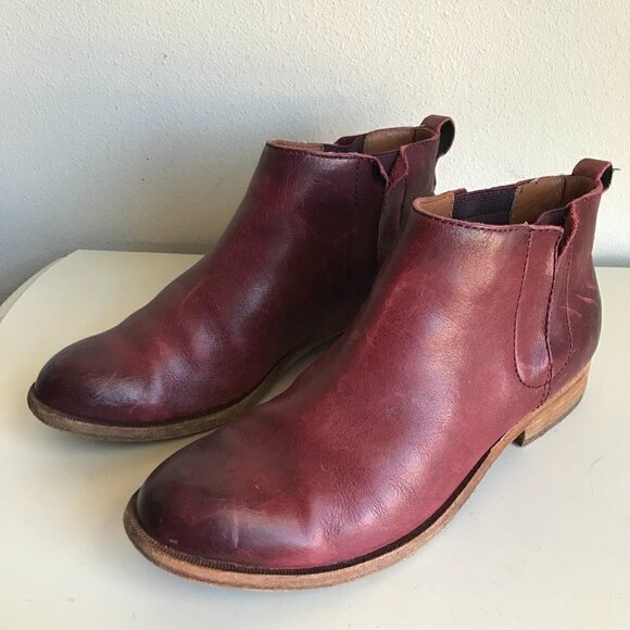 Kork Ease Burgundy Mindo Chelsea Ankle Boot Size 7.5 - Picture 3 of 11